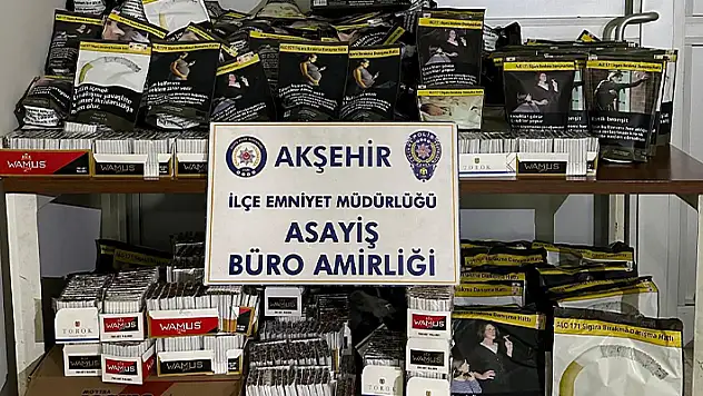 Akşehir'de kaçak sigara ve tütün operasyonu
