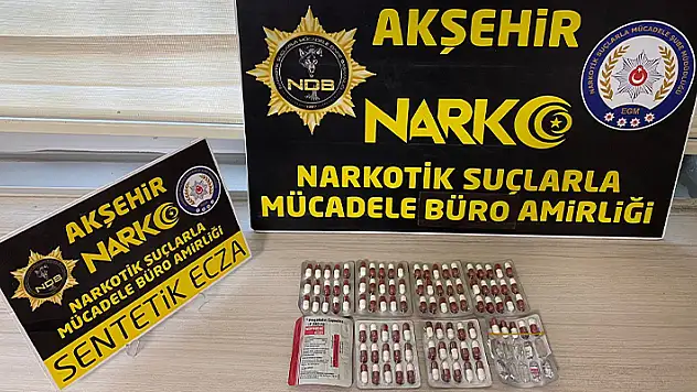 Akşehir'de uyuşturucu hap ele geçirildi
