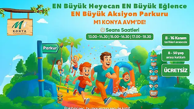 Aksiyon Parkuru heyecanı M1 Konya AVM'de devam ediyor