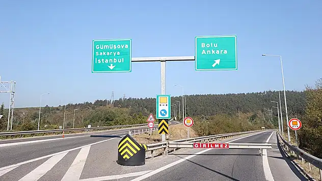 Anadolu Otoyolu Kaynaşlı-Abant arası Ankara yönü onarım için 46 gün süreyle trafiğe kapatıldı
