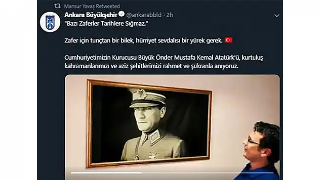 Ankara Büyükşehir Belediyesi'nin 30 Ağustos kutlaması sosyal medyayı salladı!