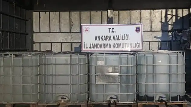 Ankara'daki operasyonda 10 bin litre etil alkol ele geçirildi
