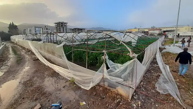 Antalya'da hortum böyle geldi, tarım alanları zarar gördü
