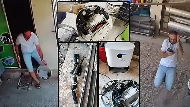 Antalya'da şok görüntü: Robot süpürge bomba gibi patladı
