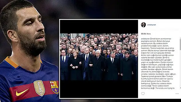 Arda Turan'dan 'teröre karşı tek vücut olma' çağrısı