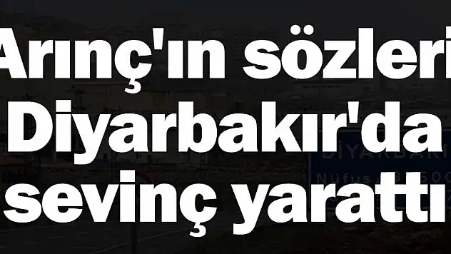 Arınç'ın sözleri Diyarbakır'da sevinç yarattı