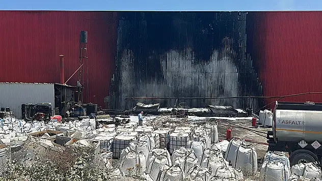 Asfalt fabrikasında yangın