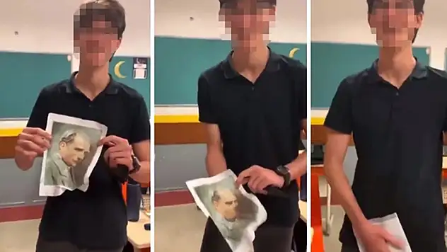 Atatürk'ün resmini uygunsuz yerlerine sürterek video çektiren liseli, 1 yıl 8 ay hapis cezası verilerek tahliye edildi

