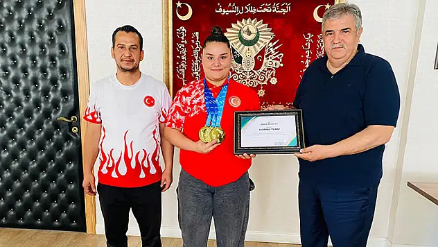 Avrupa şampiyonu halterciden Karabulut'a ziyaret