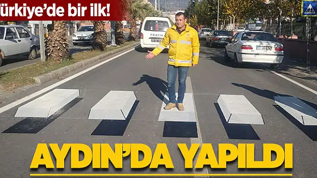 Aydın'da 3 boyutlu yaya geçidi