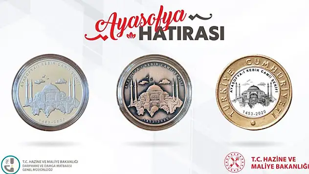 Bakan Albayrak paylaştı! İşte Ayasofya Camii için basılan özel para