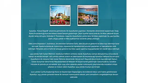 Bakanlıktan kişiye özel 'Ayasofya Camii hatıra pulu'