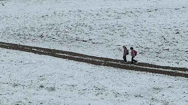 Başkale'de sağanak yerini kar yağışına bıraktı, ilçe beyaza büründü
