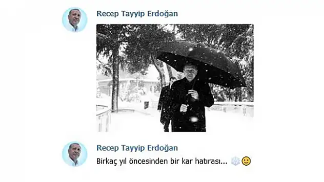 Başkan Erdoğan'dan kar hatırası paylaşımı
