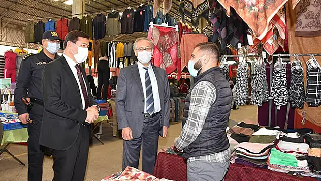 Başkan Kılca ve Kaymakam Parlar'dan koronavirüs denetimi