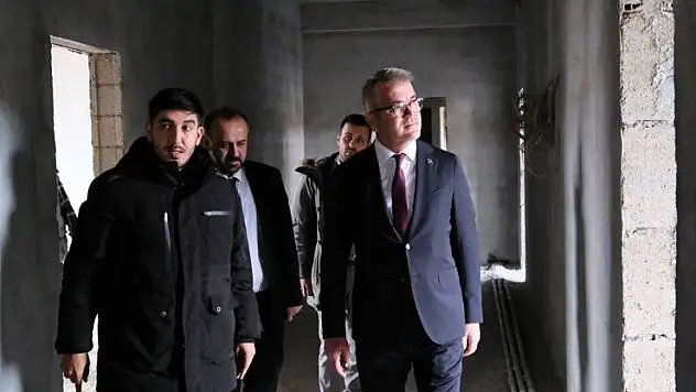 Başkan Ustaoğlu, 150 kapasiteli yatılı Kur'an Kursu inşaatını inceledi