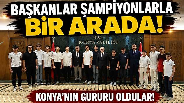Başkanlar, 17 şampiyon öğrenciyle buluştular