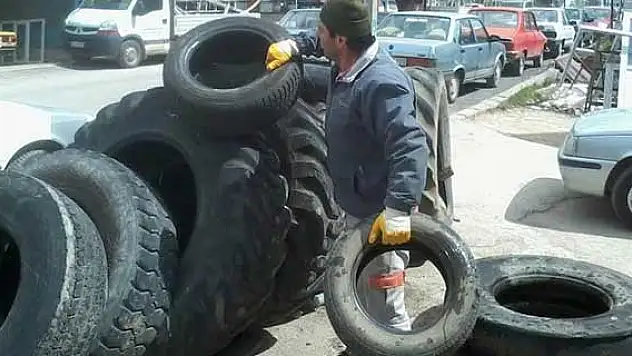 Beyşehir'de araç lastikleri geri dönüşüme kazandırılıyor