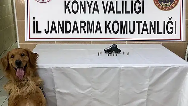 Beyşehir'de jandarmanın yol kontrolünde sürücü koltuğunun altından ruhsatsız tabanca ele geçirildi
