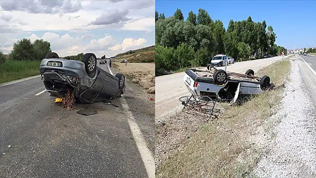 Beyşehir'de otomobiller devrildi: 2 yaralı