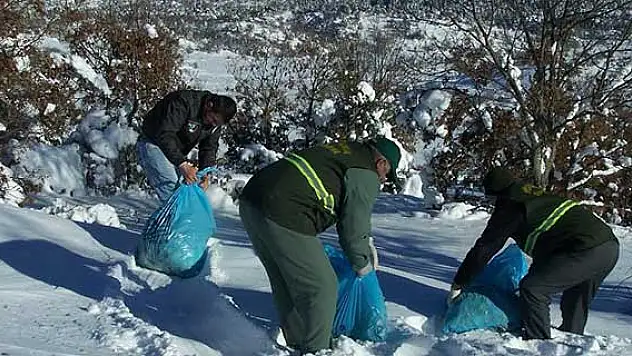 Beyşehir'de yaban hayvanları unutulmuyor