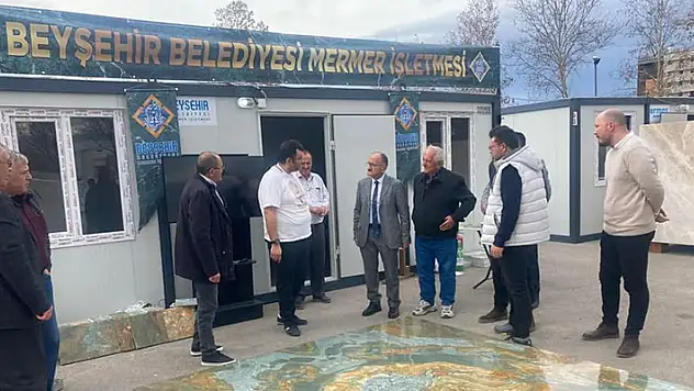 Beyşehir'in doğal taş ve mermeri fuarda sergileniyor
