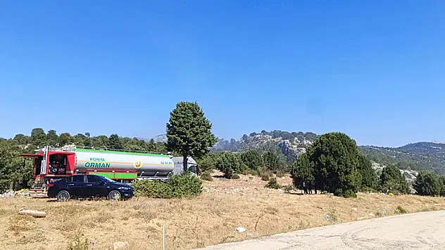 Beyşehir'de çöplükte başlayan yangın ormana sıçradı