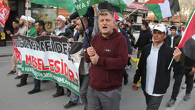 Beyşehir'de Gazze'ye destek yürüyüşü düzenlendi