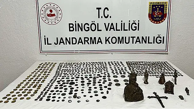 Bingöl'de tarihi eser kaçakçılığı operasyonunda 733 obje ele geçirildi 2 gözaltı
