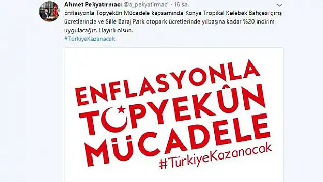 Bir destek de Selçuklu Belediyesi'nden