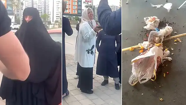 Bir grup kadın, 'Ramazanda edepsizlik yapmayın' deyip spor salonuna çöp döktü
