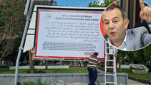 Bolu Belediye Başkanı Tanju Özcan'dan sığınmacılar için Türkçe ve Arapça yazılı ilan: Ülkenize dönün
