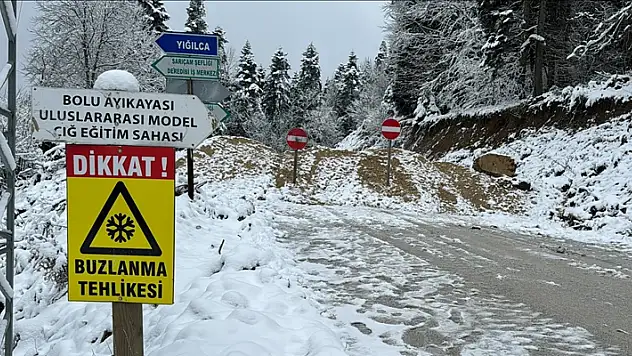 Bolu-Yedigöller yolu kar ve buzlanma nedeniyle kapatıldı
