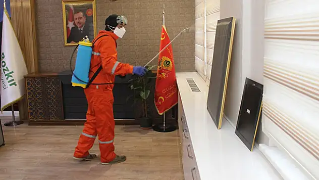 Bozkır'da koronavirüse karşı dezenfekte yapıldı