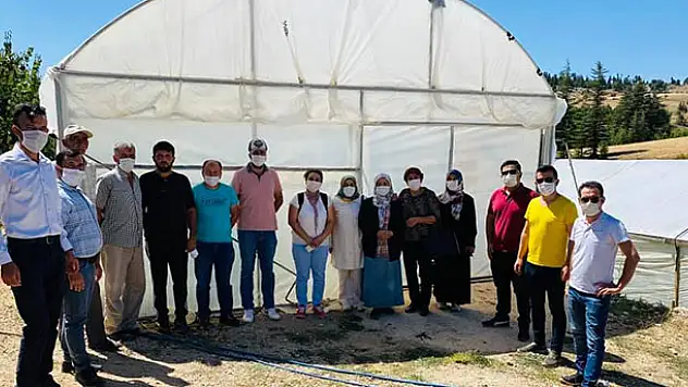 Bozkırlı çiftçiler seralarda incelemelerde bulundu
