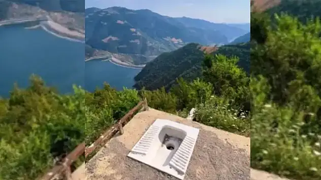 Bu da baraj manzaralı! Sosyal medya bu tuvaleti konuşuyor

