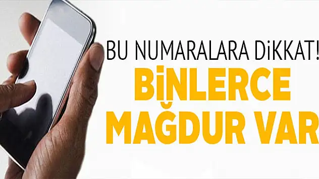Bu numaralara dikkat!