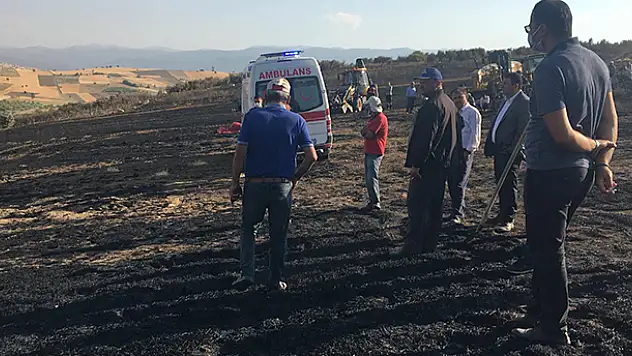 Buğday ekili tarlada çıkan yangında bir kişi hayatını kaybetti