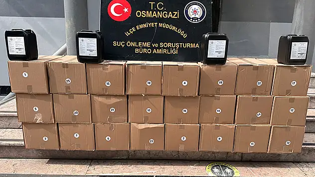 Bursa'da kaçak alkol operasyonu : 500 litre etil alkol şüpheliyle yakalandı
