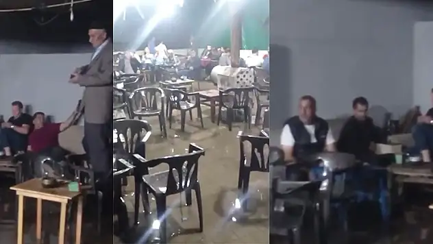 
Bursa'da kahvehane sular altında kaldı, vatandaşlar oyuna devam etti