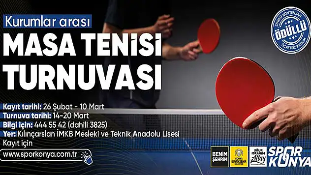 Büyükşehir'den masa tenisi turnuvası