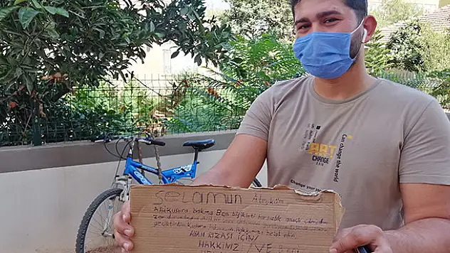 Çaldığı bisikleti 3 gün sonra özür ve af notuyla geri bıraktı