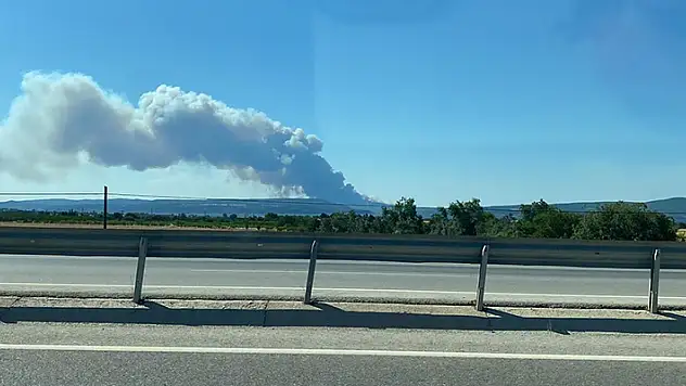 Çanakkale'de orman yangını, gemi trafiği askıya alındı

