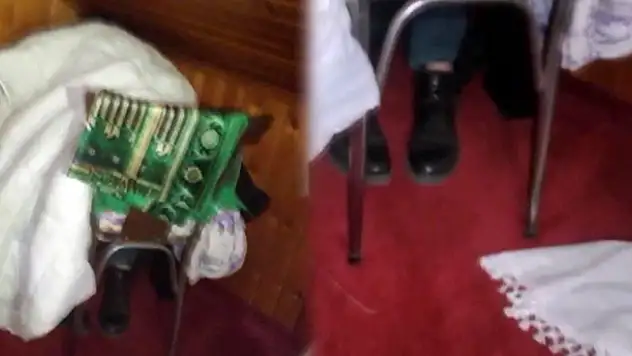 Cezadan kurtulmak için sandalyenin arkasına saklandı! Ayaklarını kapatmayı unutunca yakayı ele verdi