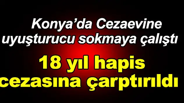 Cezaevine uyuşturucu sokmaya çalışan kişiye 18 yıl hapis