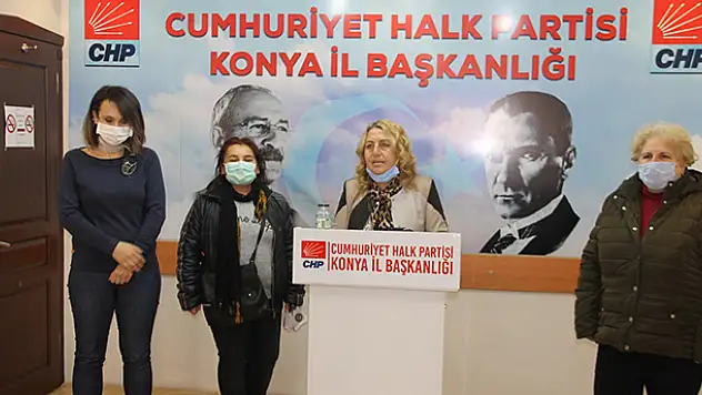 CHP Konya Kadın Kolları Başkanı Şerife Tunç, kadın cinayetlerine tepki gösterdi