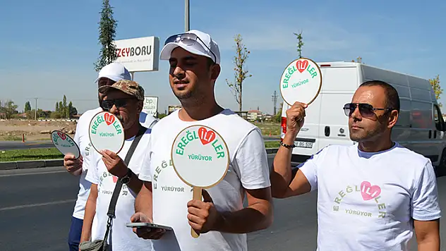 CHP'liler Ereğli'nin il olması için Konya'dan Ankara'ya yürüyor

