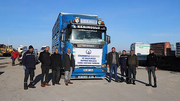 Cihanbeyli'den deprem bölgesine küçükbaş hayvan yardımı yapıldı
