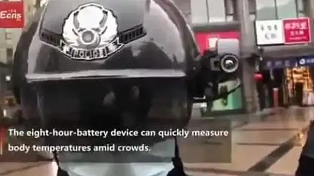 Çin'de vücut sıcaklığını ölçebilen polis kaskı üretildi