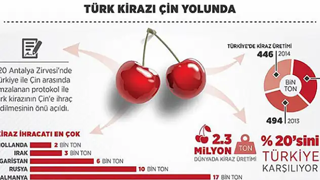 Çinliler Türk kirazını 2016'da yiyecek